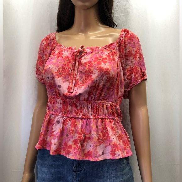 Peasant floral peplum blouse - Picture 2 of 11